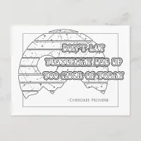 Cherokee Proverb Coloring Postcard