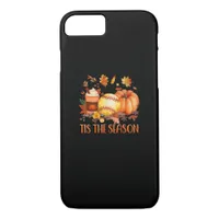 Tis The Season Pumpkin Leaf Latte Fall Softball iPhone 8/7 Case