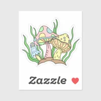 Portobello Mushroom Cute Pastel   Sticker