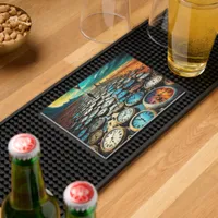 As Time Walks By AI Art Bar Mat