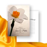 White Spring Daffodil Share a Memory Funeral  Note Card