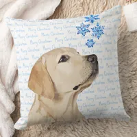 Yellow Lab Christmas Labrador Throw Pillow