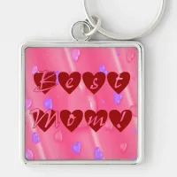 Best Mom in Hearts Keychain