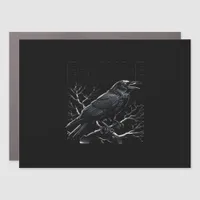 Crow, F-Caw-F Funny Bird Minimal Clean Car Magnet