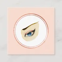 Rose Gold and Pink Beautician Social Media Icon Square Business Card