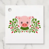 Cute Christmas Pig Favor Tags