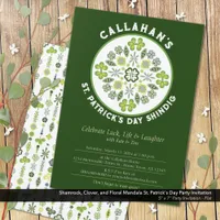 Shamrock Clover Mandala St. Patrick's Day Party Invitation