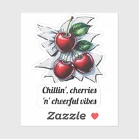 Cool Cherries Cheerful Vibes Summer Street Art Sticker