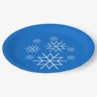 Paper Plate - White Snowflakes