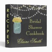 yellow floral Chalkboard Mason Jar Recipe Folder