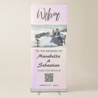 *~* Welcome Ombre Glitter Peach QR CODE Verticle  Retractable Banner