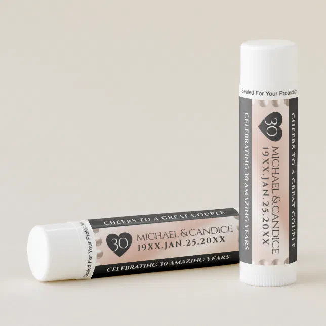 Elegant 30th Pearl Wedding Anniversary Celebration Lip Balm