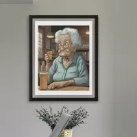 Aging Humor |l Old Lady Drinking Beer and Shot Poster