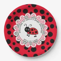 Red Ladybug Themed Baby Shower Paper Plates