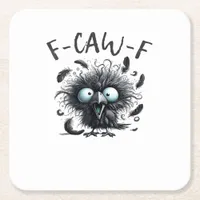F-Caw-F Classic Retro Style Square Paper Coaster