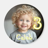 Personalized Photo, Name and Age Refrigerator  Magnet