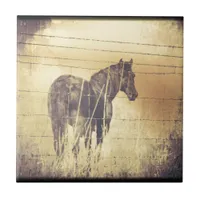 Black Horse Grunge Tile
