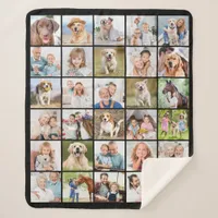 Simple Photo Collage Personalized 30 Picture Sherpa Blanket
