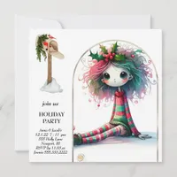 *~* 4 Fantasy Cute Sweet Woman Elf Sitting Invitation