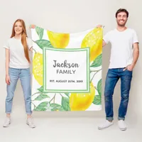 Lemons family name fleece blanket