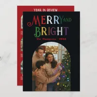 Merry & Bright Year in Review Photos Christmas Holiday Card