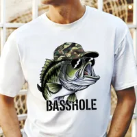 Funny Camo Basshole Bass Fishing  Tri-Blend Shirt