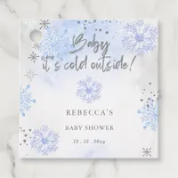 Blue Baby its Cold Outside Winter Baby Shower Favor Tags