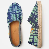 Blue Shades Abstract Tribal Pattern Slip-on Espadrilles