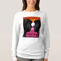 Lesbian Flag with Two Woman Silhouettes  T-Shirt