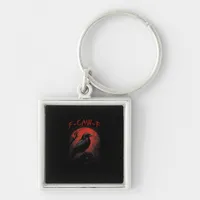 F-Caw-F Funny Crow Blood Moon Gothic Adult Humor Keychain