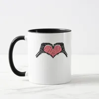 Skeleton Hand Heart Sign Valentines Day Classic Mug