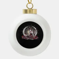 Goth Girl Whimsigoth Classic Ceramic Ball Christmas Ornament