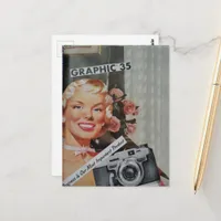 Smiling Blond Woman Collage Postcard