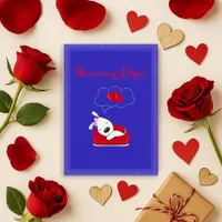 Sweet Blue Dream Dog Love Card