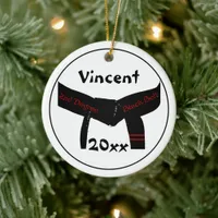 Martial Arts 2nd Degree Black Belt (Red) Ceramic Ornament
