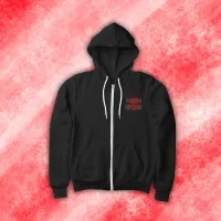 MOM WOW gray on red | Hoodie