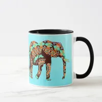 Artsy Colorful Elephant Coffee Mug