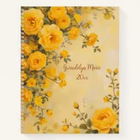 Stunning Yellow Roses Oil Painting Style Diary or Notebook
