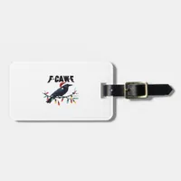 Funny Crow Christmas Classic Retro Design Luggage Tag