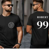 Black Team Logo Name Number Modern Sport  T-Shirt