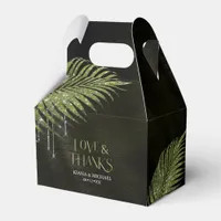 Jewel Palm Leaf Wedding Green V2 ID830 Favor Boxes