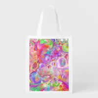 Pink, Lime Green and Blue Bubbly Art Tote Bag