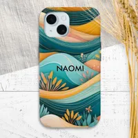 Groovy Retro Landscape Personalized iPhone 16 Pro Case