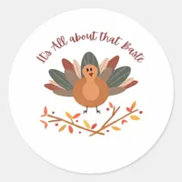 All About That Baste Sloth Classic Whimsical Style Classic Round Sticker