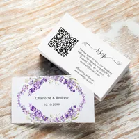 Lavender wedding response website QR code RSVP Enclosure Card