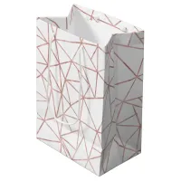 Girly Rose Gold Geometric Copper Polygon Medium Gift Bag