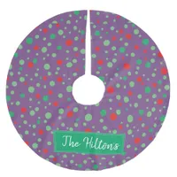 Whimsical Personalized  Polka Dot Christmas Skirt Brushed Polyester Tree Skirt