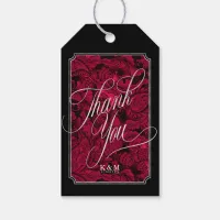 Gothic Paisley Frame Thank You Burgundy ID866 Gift Tags