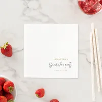 Minimalist Script Name Date Graduation Party  Napkins