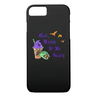 Eat Drink And Be Scary Halloween Minimal Clean iPhone 8/7 Case